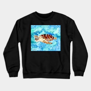 sea turtle square art painting Crewneck Sweatshirt